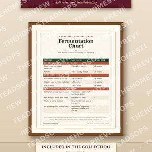 Kitchen Reference Charts Bundle | 8 Printable Wall Charts | Canning, Meat Temps, Fermenting, Dehydrating, Herb Swaps, Root Cellar image 6