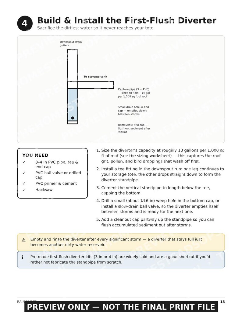 DIY Rainwater Harvesting & Filtration Guide | Off-Grid Water System (PDF) image 4