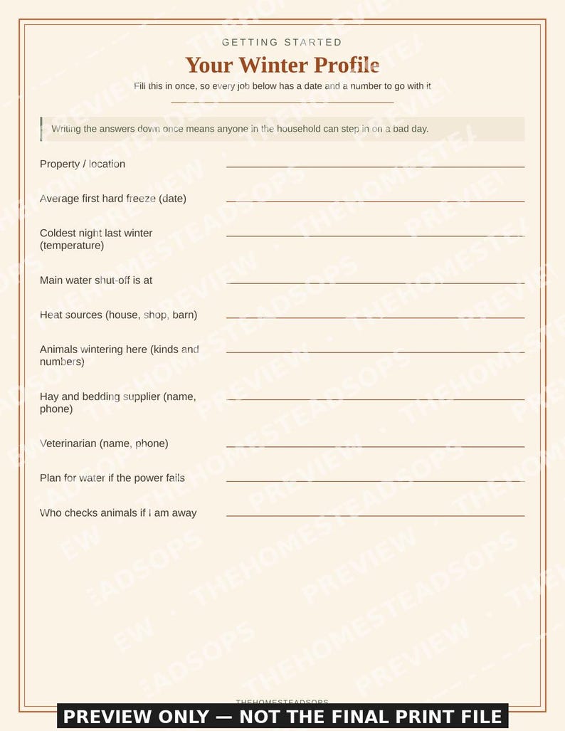 Winterizing Checklist Binder | Homestead Winter Prep Planner | Livestock, Garden, Equipment & Home | Printable PDF Download image 8