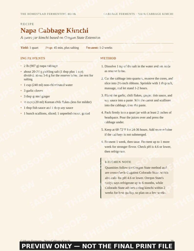 Libro de fermentación / Recetas de kimchi, chucrut, encurtidos y kombucha / Guía de proporción de sal y salmuera / Libro de cocina en PDF para principiantes sobre fermentación imagen 5