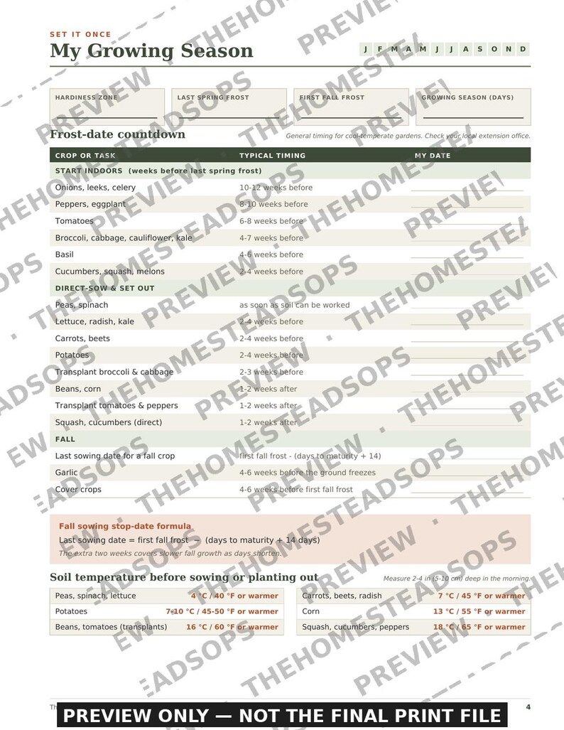 2027 Homestead Planner Printable, Weekly Monthly Garden Animal Farm Calendar PDF, Sunday Monday Start, Instant Download image 8