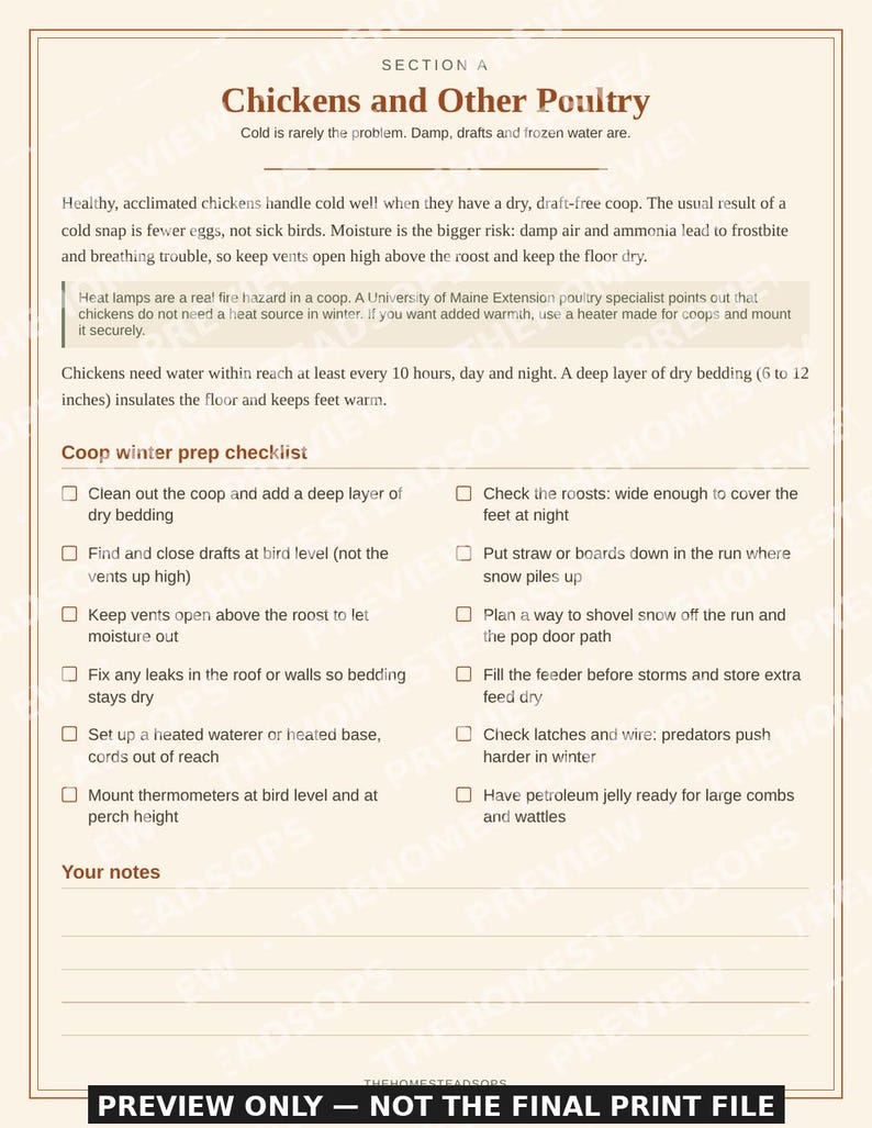 Winterizing Checklist Binder | Homestead Winter Prep Planner | Livestock, Garden, Equipment & Home | Printable PDF Download image 3