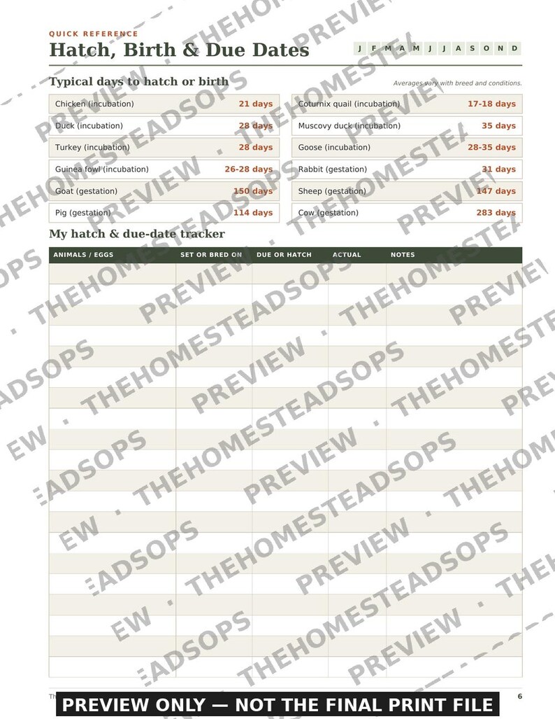 2027 Homestead Planner Printable, Weekly Monthly Garden Animal Farm Calendar PDF, Sunday Monday Start, Instant Download image 9