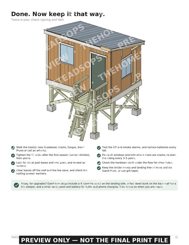 Treeside 8x12 Cabin Build Guide | Insulated Post Foundation (PDF) image 6