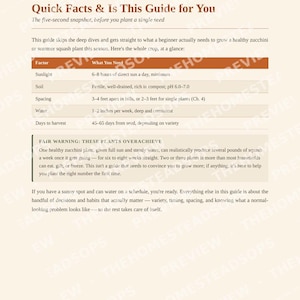 Growing Zucchini & Summer Squash Guide | Quick-Grow Beginner Printable | No-Fluff Garden PDF image 2