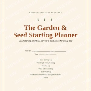 Garden Planner Printable | Seed Starting Log & Harvest Journal | Homestead Garden Record Book PDF image 1