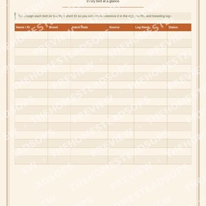 Libro de registro para gallinas / Planificador para criadores de gallinas domésticas / Registro de producción y salud de huevos / PDF imprimible imagen 2