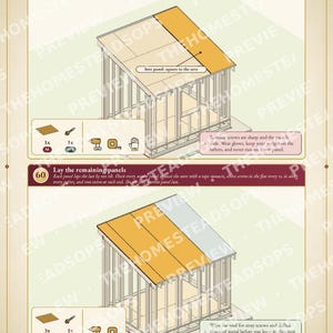 Progetti per la costruzione di una piccola casetta in PDF / Casetta con letti a castello 10x8 per 2-4 persone / Guida fai-da-te per una persona / Componenti da ferramenta, download immediato immagine 6