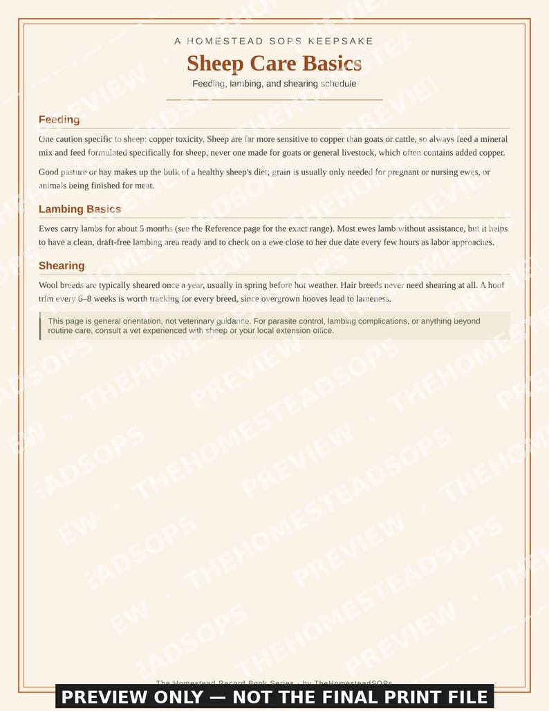 Schafherden-Dokumentationsbuch | Grundlagen der Pflege, Ablammen, Wollprotokoll (PDF-Download) Bild 5