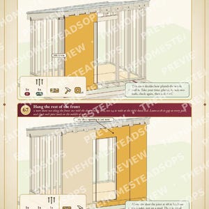 Progetti per la costruzione di una piccola casetta in PDF / Casetta con letti a castello 10x8 per 2-4 persone / Guida fai-da-te per una persona / Componenti da ferramenta, download immediato immagine 7