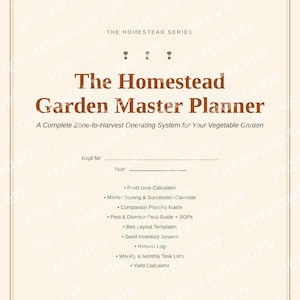 Planificateur de potager à imprimer | Dates de gel, associations de plantes et guide des ravageurs | Système de planification de jardin (PDF) image 1