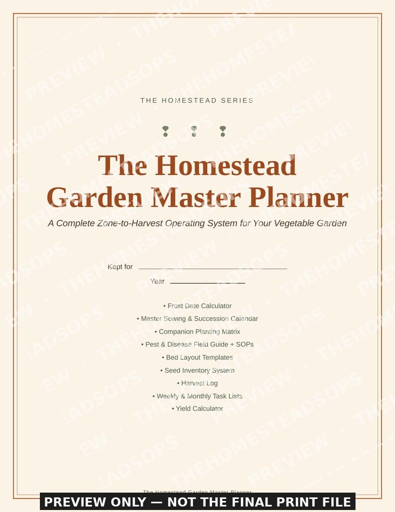 Planificateur de potager à imprimer | Dates de gel, associations de plantes et guide des ravageurs | Système de planification de jardin (PDF) image 1