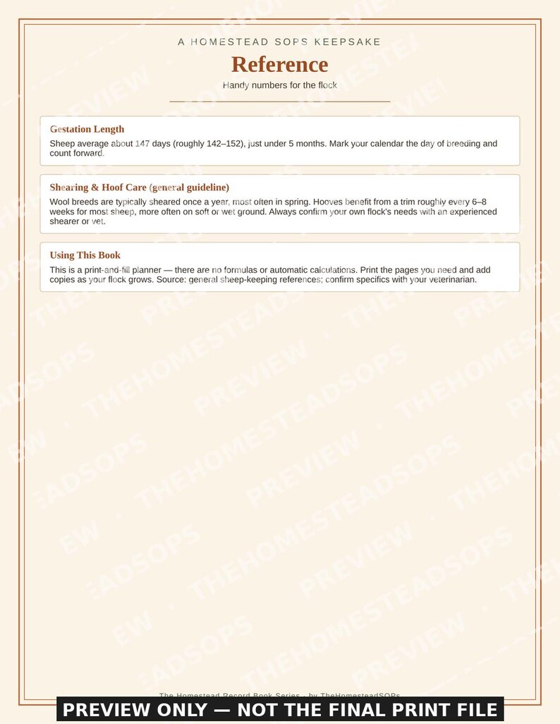 Schafherden-Dokumentationsbuch | Grundlagen der Pflege, Ablammen, Wollprotokoll (PDF-Download) Bild 9