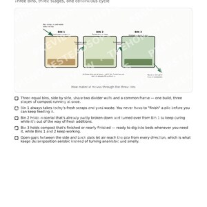 Three-Bin Compost System | DIY Compost Bin Plans | Backyard Composting | Printable PDF image 2