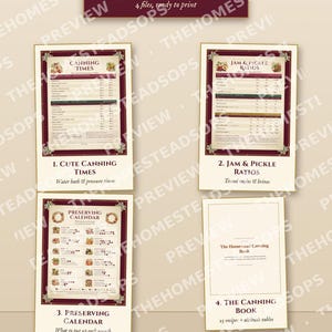 Preserving Starter Bundle | 3 Printable Kitchen Wall Charts + Home Canning Book PDF | Canning Times, Jam Ratios, Preserving Calendar image 2