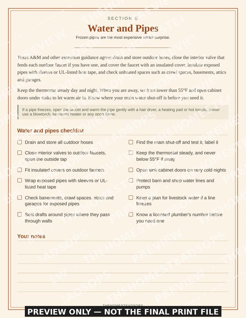 Winterizing Checklist Binder | Homestead Winter Prep Planner | Livestock, Garden, Equipment & Home | Printable PDF Download image 10