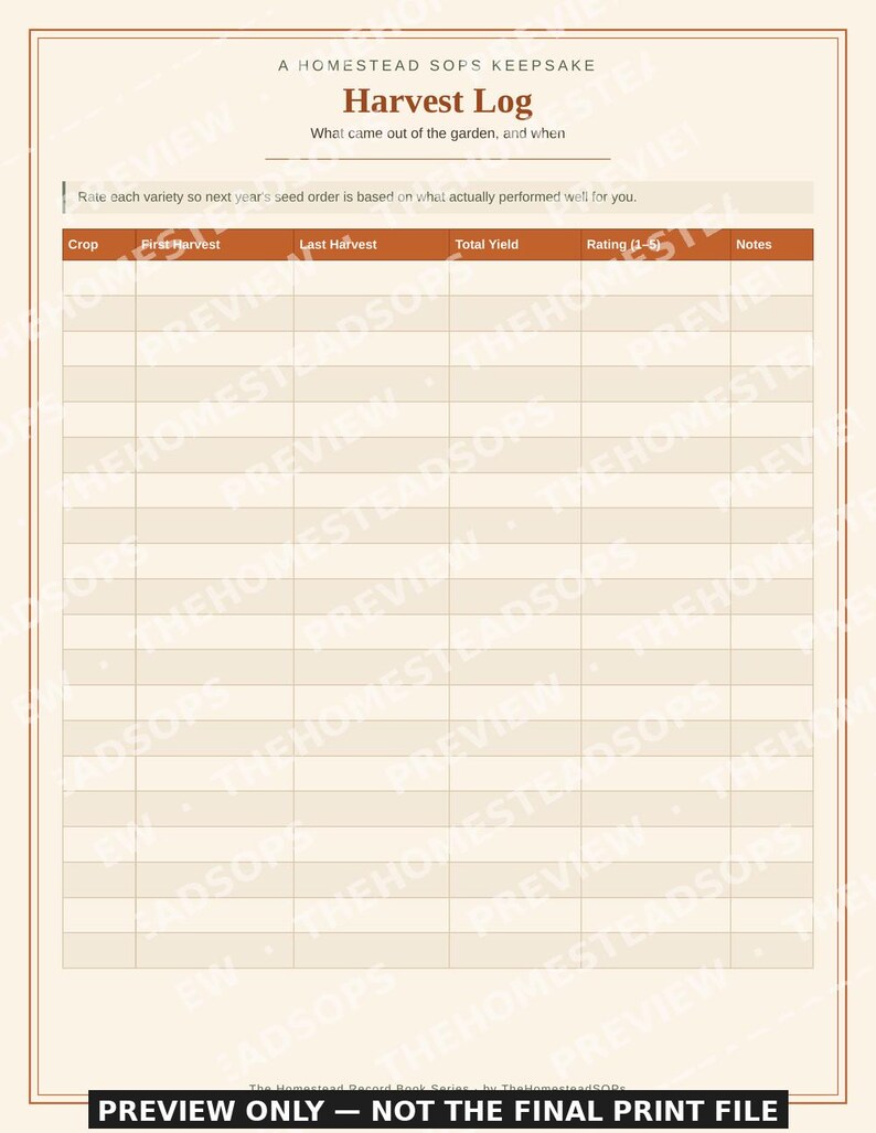 Garden Planner Printable | Seed Starting Log & Harvest Journal | Homestead Garden Record Book PDF image 4