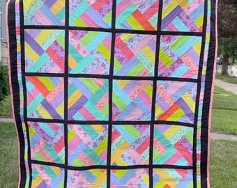 Tula brights  handmade quilt