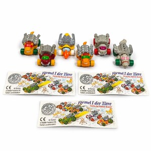 Kinder Surprise Animal Racing Cars Formel 1 der Tiere Ferrero 1995 Set