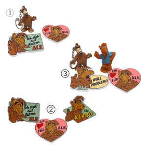 ALF Brosche, Anstecknadel, Schlüsselanhänger, Figur, TV-Memorabilia, Vintage-Auswahl