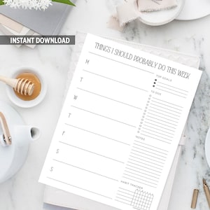 Weekly Agenda Digital Download // Instant Download