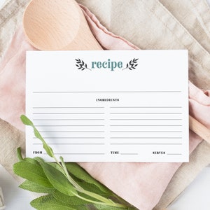 Recipe Cards for Recipe Box or Meal Planner, Double-Sided Kitchen Recipe Card,  Housewarming & Hostess Gift, Mother&#39;s Day