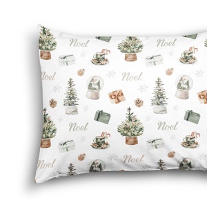 PERSONALIZED CHRISTMAS Kids Name Pillowcase and Toddler Pillowcase Christmas Snowglobe Pillowcase Kids Christmas Personalized Pillowcase