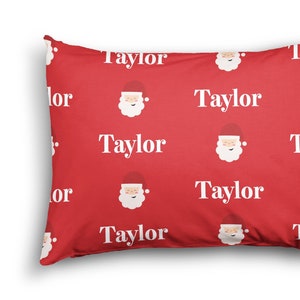 PERSONALIZED CHRISTMAS Kids Name Pillowcase and Toddler Pillowcase Santa Pillowcase Kids Christmas Personalized Pillowcase