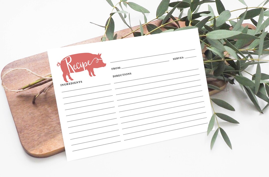 Rustic Recipe Box Labels Rustic Recipe Card Set for Recipe Box, Printed Recipe Cards | Bridal ...