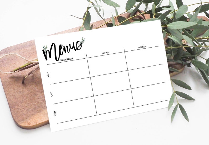 Meal Planning Cards for Recipe Box Menu Planner Cards Etsy