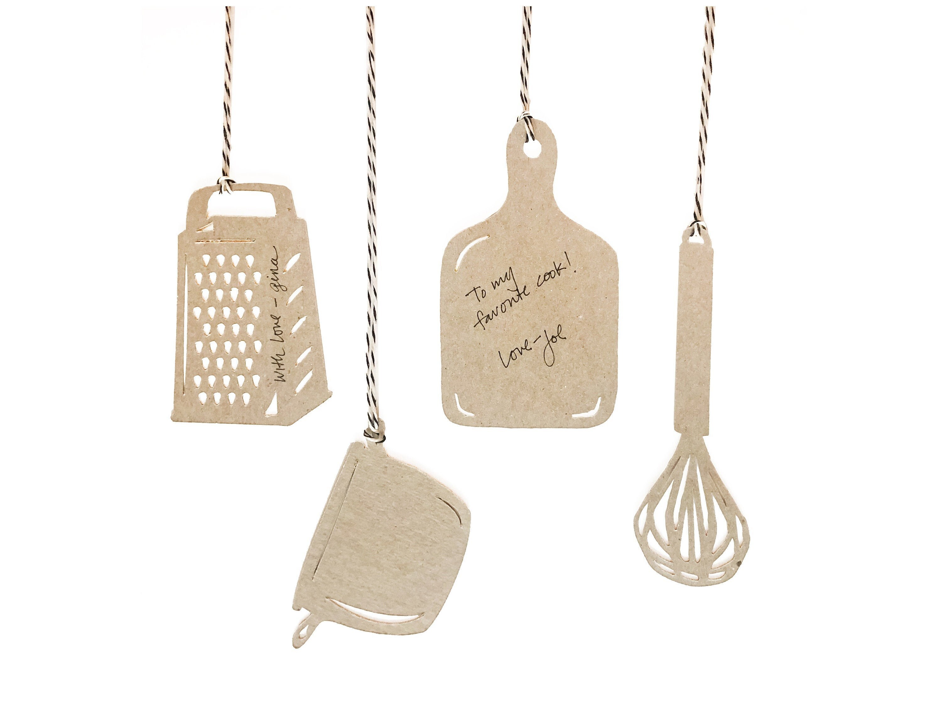 Foodie Gift Tag Set Holiday Cut Out Gift Tag Set Etsy