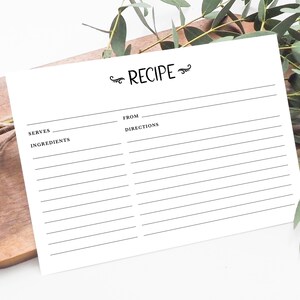 Recipe Card Set for Recipe Box or Meal Planner | Double-Sided Kitchen Recipe Card | Bridal Shower Gift | Hostess Gift | Mother&#39;s Day