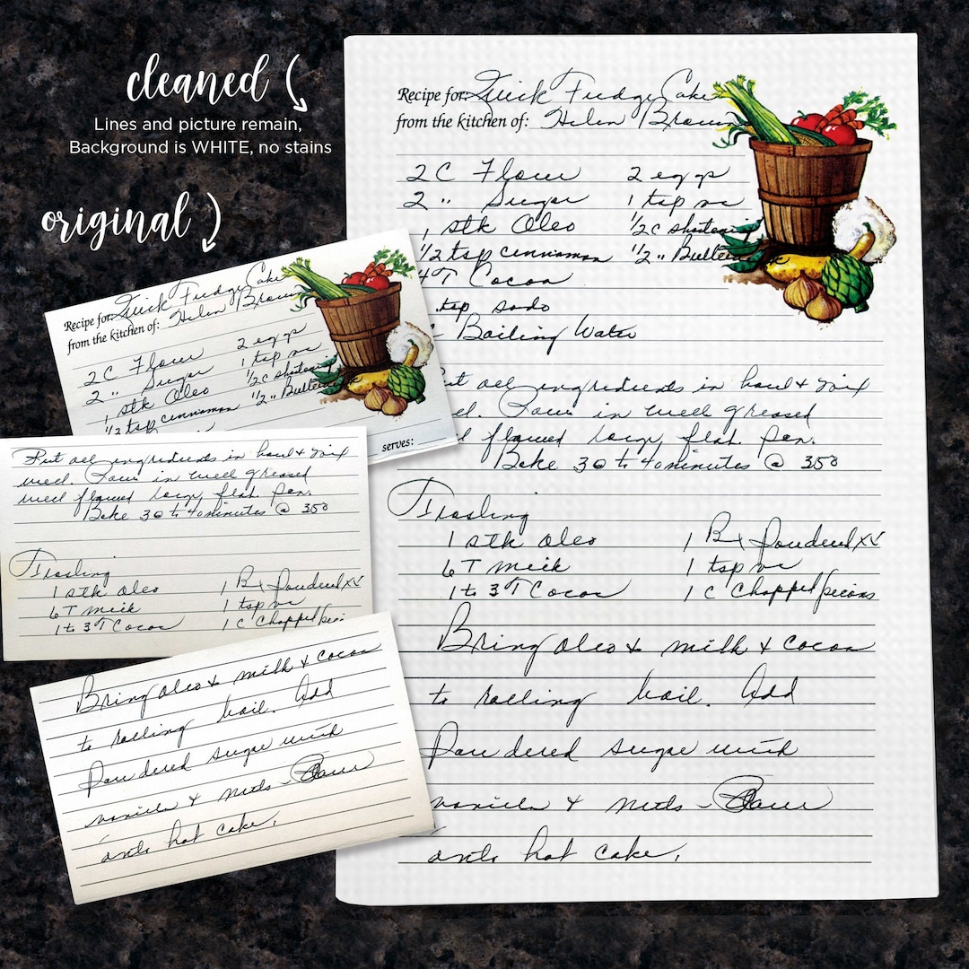 Family Recipe Dish Towel, Recipe Tea Towel, Original Handwriting