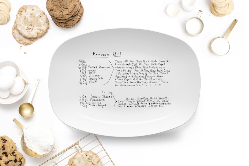 handwritten recipe on platter