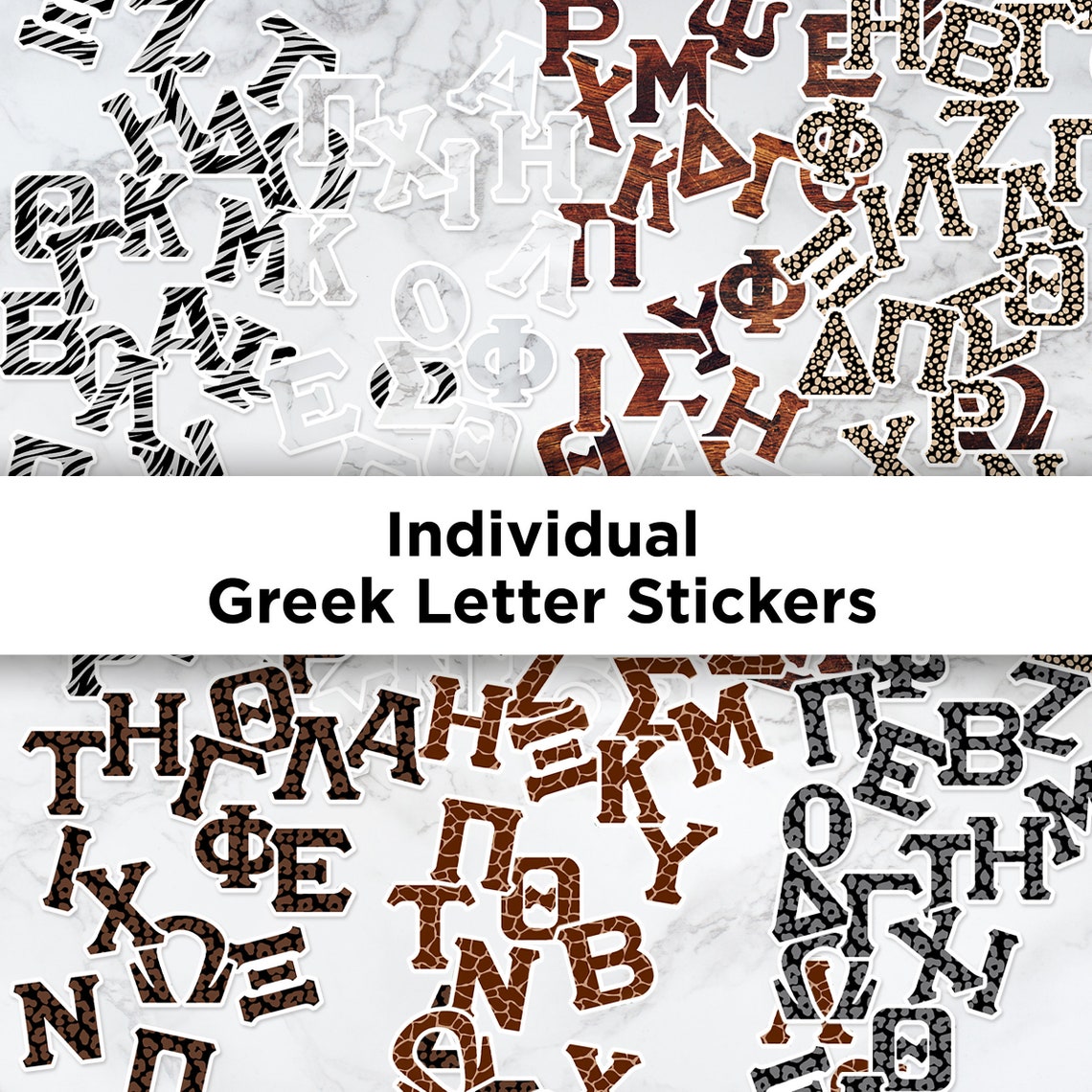 Individual Greek Letter Stickers // Greek Life Sticker // Etsy
