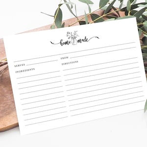 Mason Jar Recipe Card Set for Recipe Box, Printed Recipe Cards | Bridal Shower Gift |   Housewarming & Hostess Gift | Mother&#39;s Day