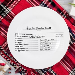 Handwritten recipe on a plate