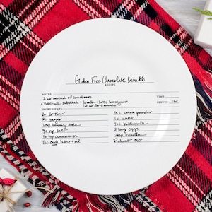 Family Recipe Plate, Custom Recipe Plate, Handwritten Recipe on Dish, Bridal Shower Gift, Holiday Gift, Family Heirloom