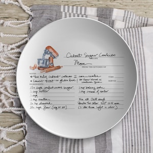 Family Recipe Plate, Custom Recipe Plate, Handwritten Recipe on Dish, Bridal Shower Gift, Holiday Gift, Family Heirloom