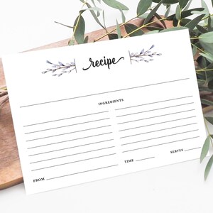 Boho Recipe Card Set for Recipe Box, Printed Recipe Cards | Bridal Shower Gift |   Housewarming & Hostess Gift | Mother&#39;s Day