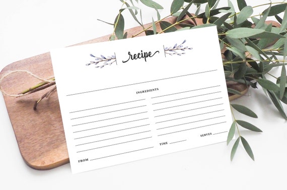 Boho Rezept Karte Set Fur Rezept Box Gedruckte Rezeptkarten Etsy
