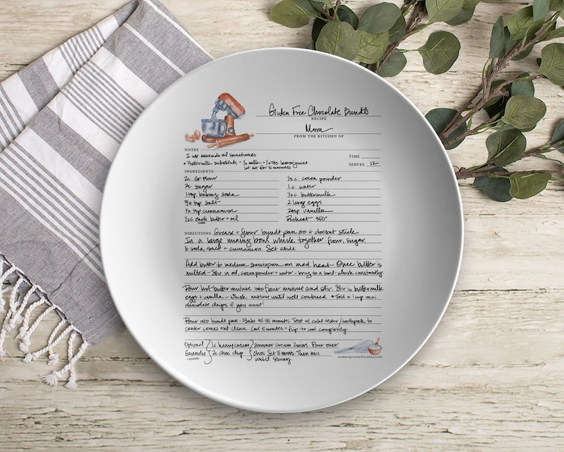 recipe plate for holiday gifts