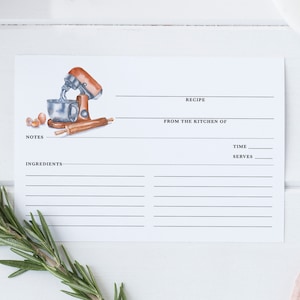 Recipe Card Set for Recipe Box | Double-Sided Kitchen Recipe Card | Bridal Shower Gift | Hostess Gift | Mother&#39;s Day