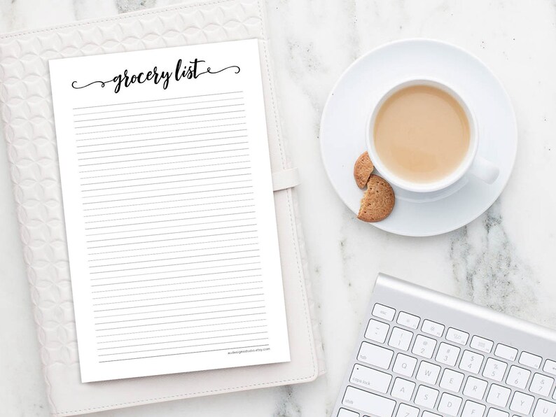 Grocery List Digital Download Printable Shopping List Instant Download