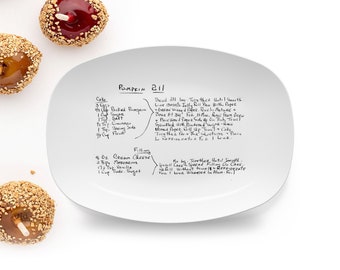 Handwritten Recipe on Platter, Custom Recipe Platter with your Original Handwriting Printed directly on platter / Meaningful gifts for home