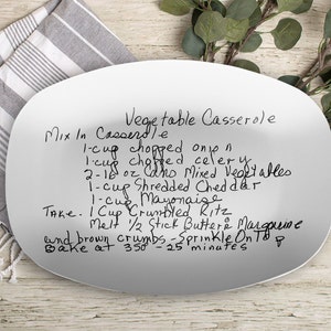 Family heirloom recipe platter