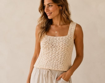 Crochet Shell Stitch Tank Top PDF Pattern | Easy Summer Crochet Top Tutorial | Boho Sleeveless Tank Pattern | Digital Download