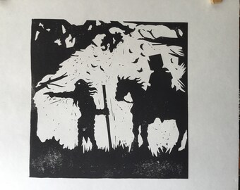 St George and the Hermit - Silhouette Print