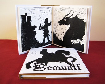 Beowulf-geïllustreerde boek gedrukt en gebonden met de hand