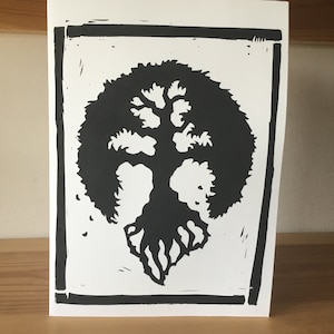 Tree of Life - Linocut Greetings Card